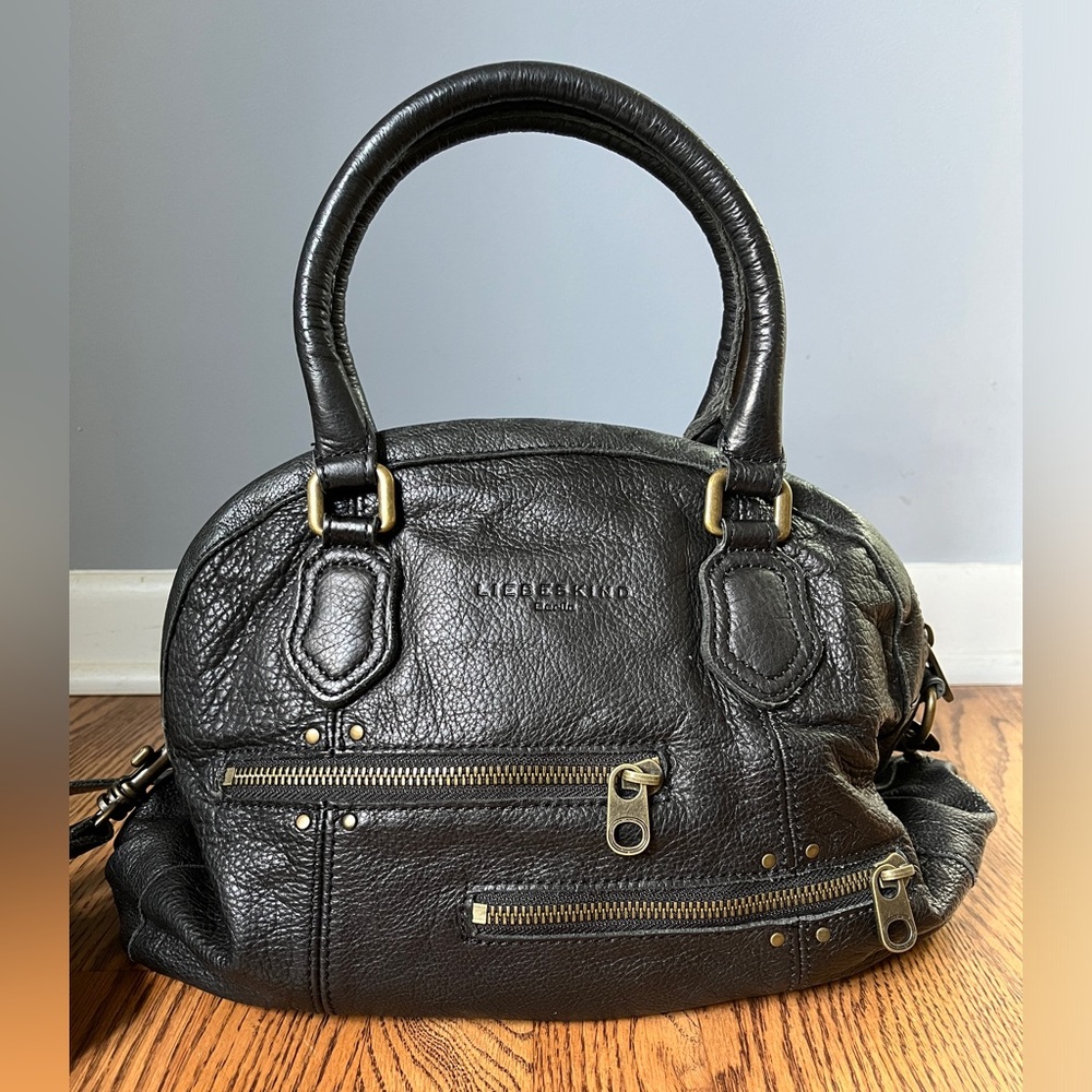 Liebeskind Adriana black leather handbag/crossbody bag
